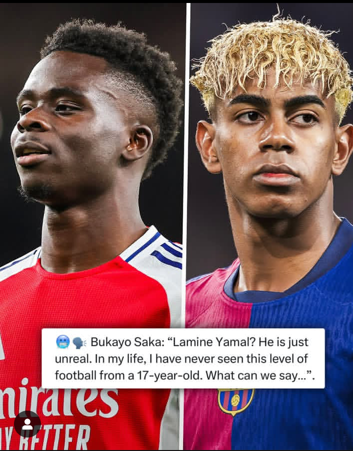Bukayo Saka on Lamine Yamal